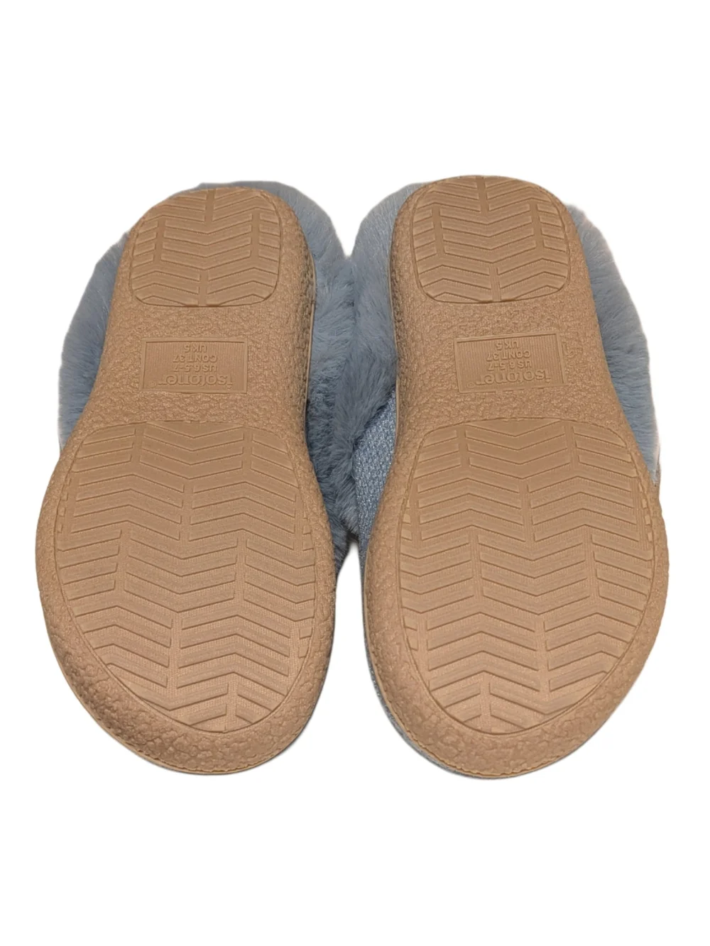 isotoner Women's Light Blue Plush Clog Slippers - Picture 6 of 6